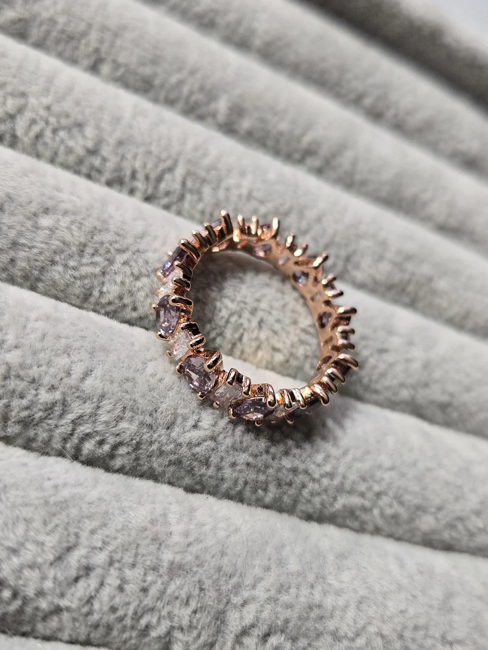 Size 8 Bomb Party OG “The Band Of Bands” Amethyst Rose Gold Plated Ring